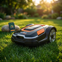28-Volt 8 In. Cutting Width Robot Lawn Mower Revola X4E Mower, Brushless Wheel Motors, Cloudhawk App and Wifi Control — Studio Shot