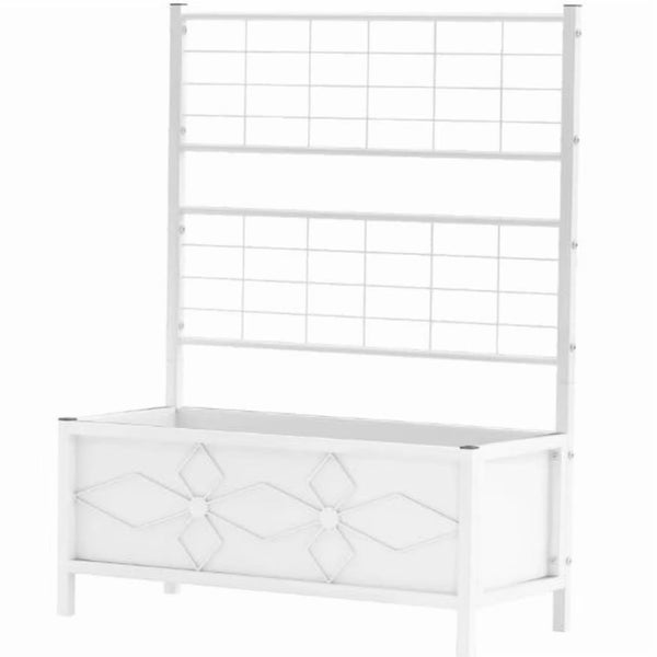 Garden Bed with Trellis, Outdoor Planter Box Galvanized Raised Garden Bed for Climbing Vines