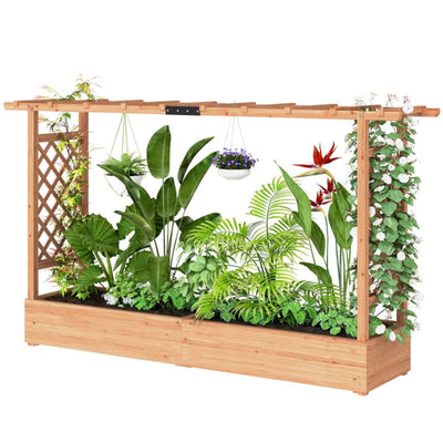 Wooden Planter Box Trellis Planter Raised Garden Bed
