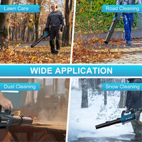 Leaf Blower Cordless - 21V Powerful Electric Cordless Leaf Blower with 2 X 4.0Ah Batteries and Charger, Easy to Use, Battery Powered Leaf Blowers for Lawn Care, Patio, Yard, Dust, Snow