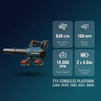 Leaf Blower Cordless - 21V Powerful Electric Cordless Leaf Blower with 2 X 4.0Ah Batteries and Charger, Easy to Use, Battery Powered Leaf Blowers for Lawn Care, Patio, Yard, Dust, Snow — Results & Stats