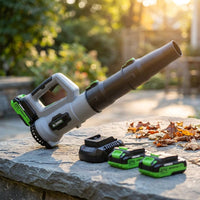 Leaf Blower Cordless, Electric Cordless Leaf Blower with 2 Batteries and Fast Charger, Lightweight Battery Powered Leaf Blowers for Lawn Care, Patio Cleaning — Studio Shot