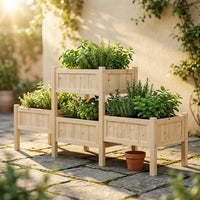 Raised Garden Bed, Wooden Planter Box, Raised Garden Bed with Legs for Backyard, Patio and Balcony — Studio Shot