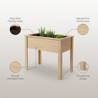 Raised Garden Bed, Wooden Planter Box, Raised Garden Bed with Legs for Backyard, Patio and Balcony — infographic