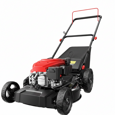 21" Steel Deck Gas Lawn Mower, 3-In-1 Push Mower, 144Cc 4-Stroke OHV Engine, 6 Height Adjustment, 1.4 Bushel Grass Catcher with Bagging, Mulching & Side Discharge Efficient for Yard Garden